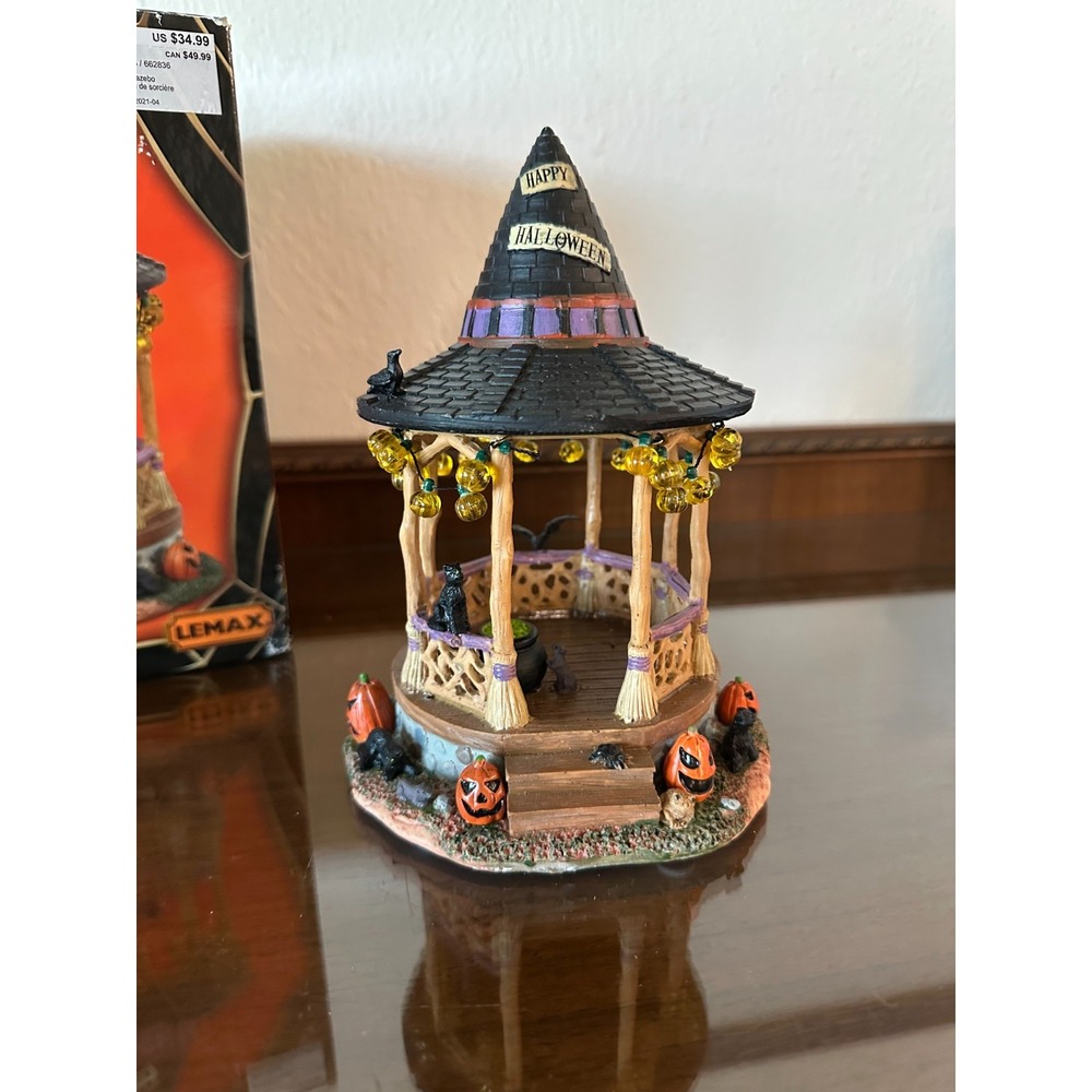 Lemax Spooky Town Halloween Village Accessory Witch Gazebo w/ Box - Picture 4 of 10
